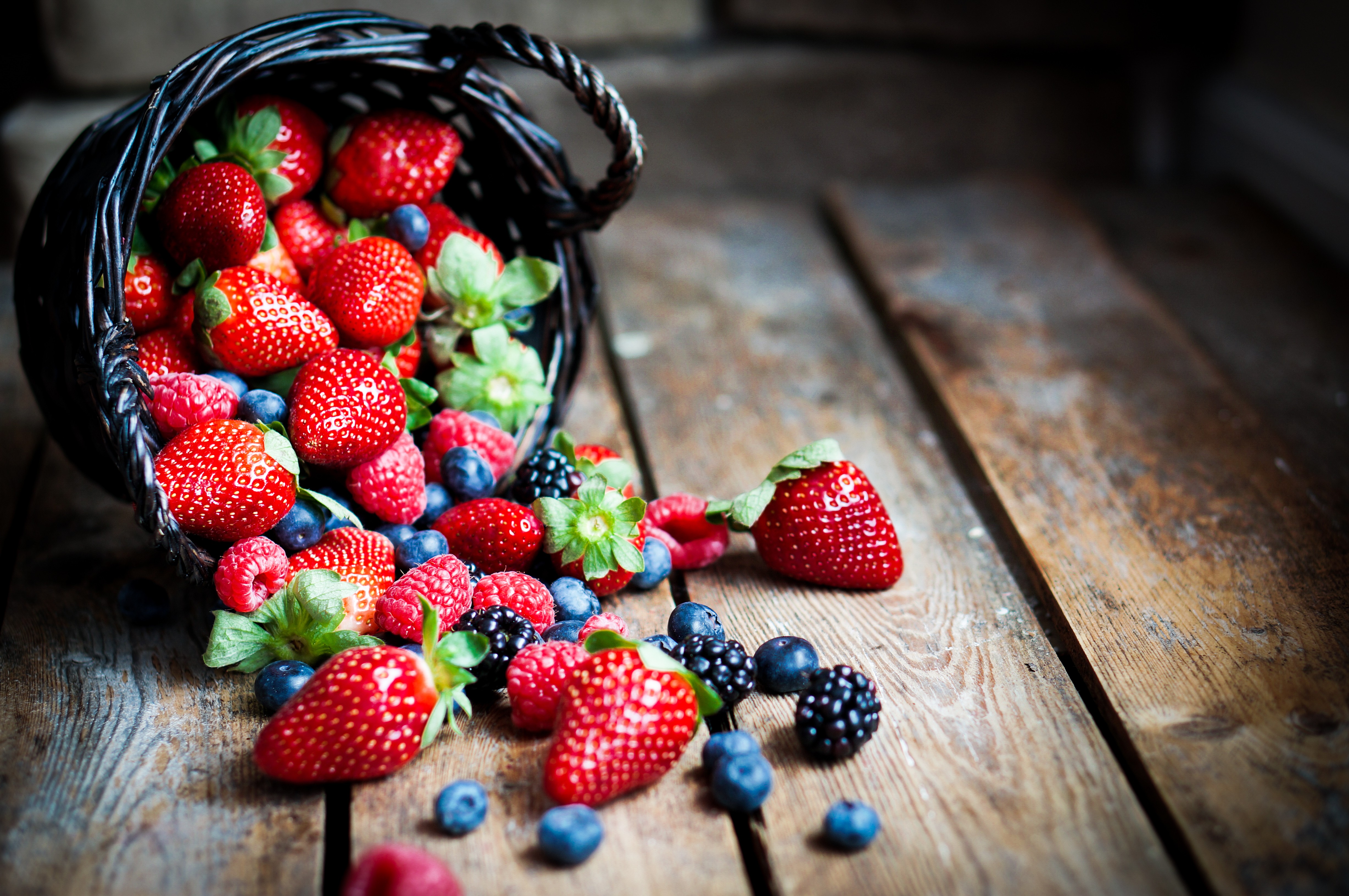 Wallpaper food, fruit, summer, berries, strawberry, raspberry