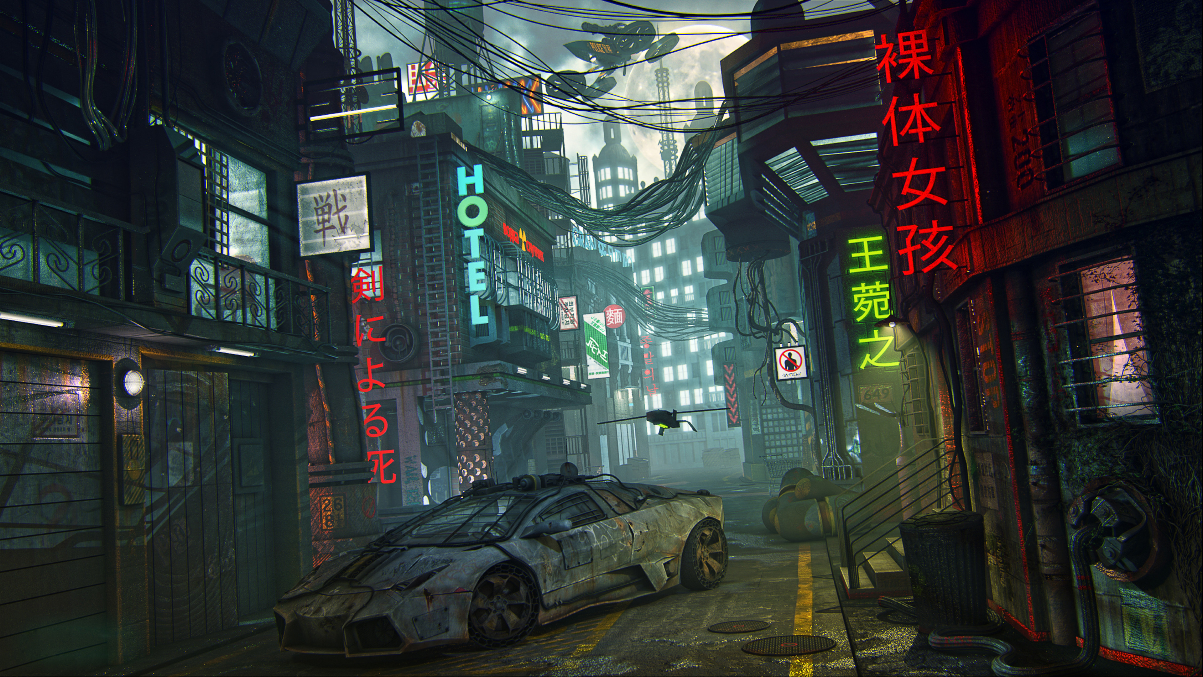 Wallpaper futuristic, cyberpunk, future world, 4K, Art #20523