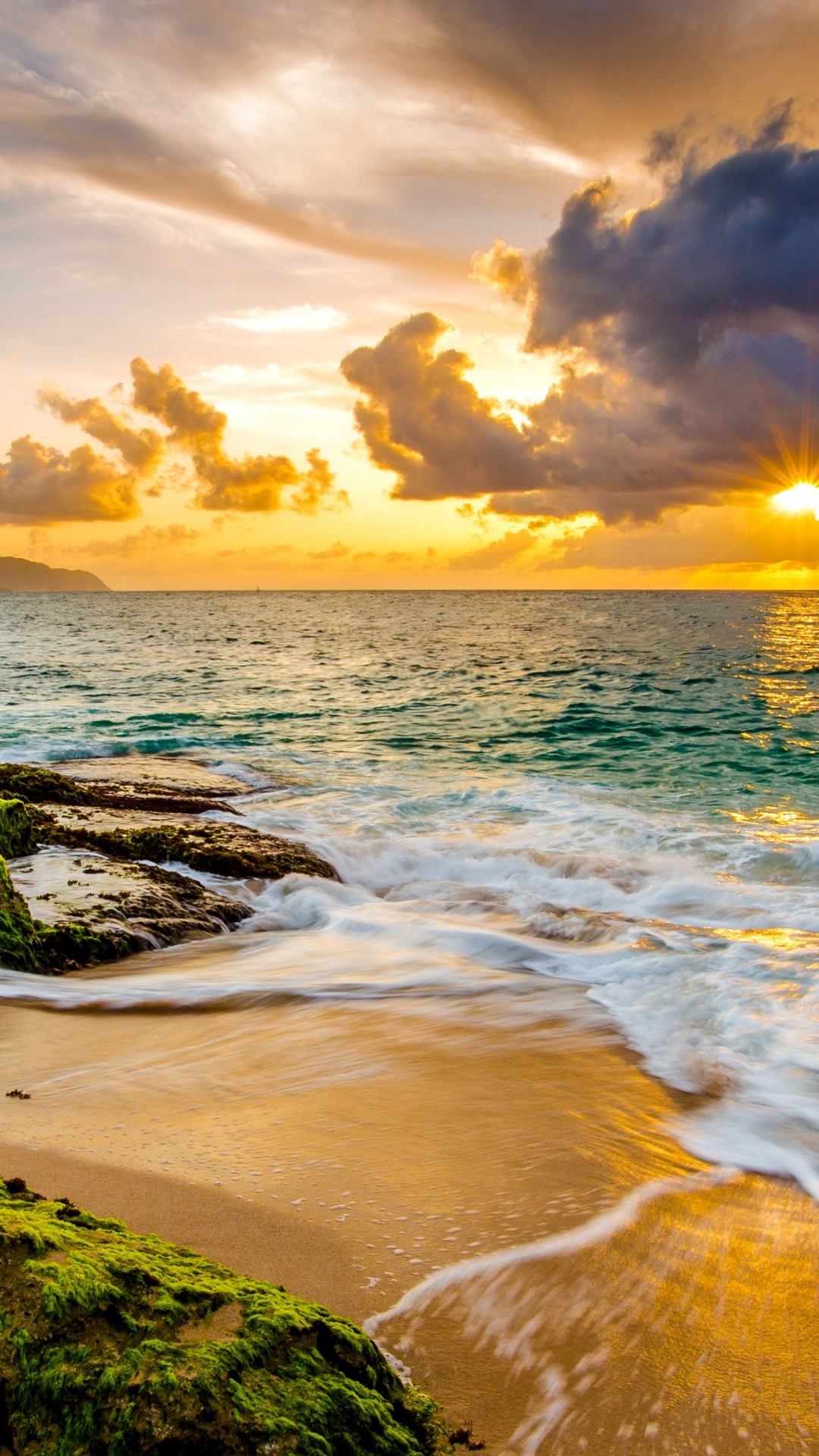 Wallpaper Hawaii, sunset, beach, ocean, coast, sky, 4k, Nature #17813