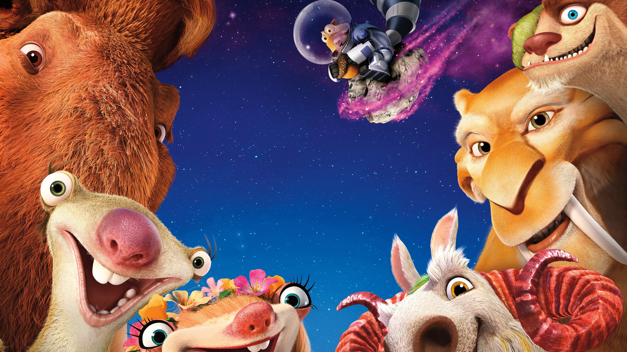 Wallpaper Ice Age 5: Collision Course, diego, manny, scrat, sid