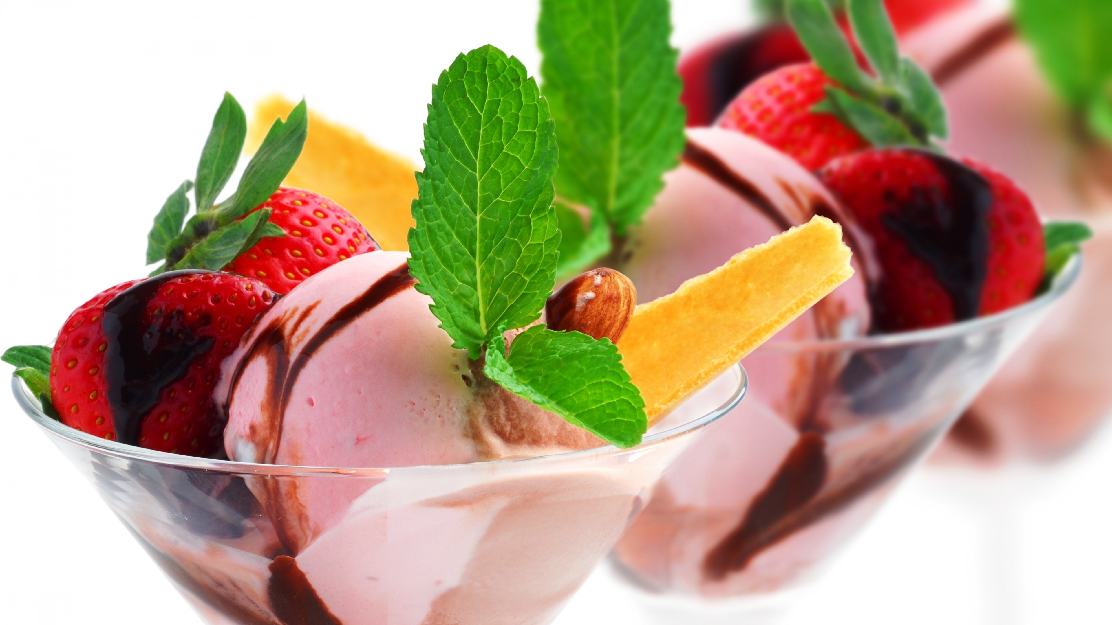 Wallpaper Ice cream, fruits, strawberry, chocolate, Food #4156
