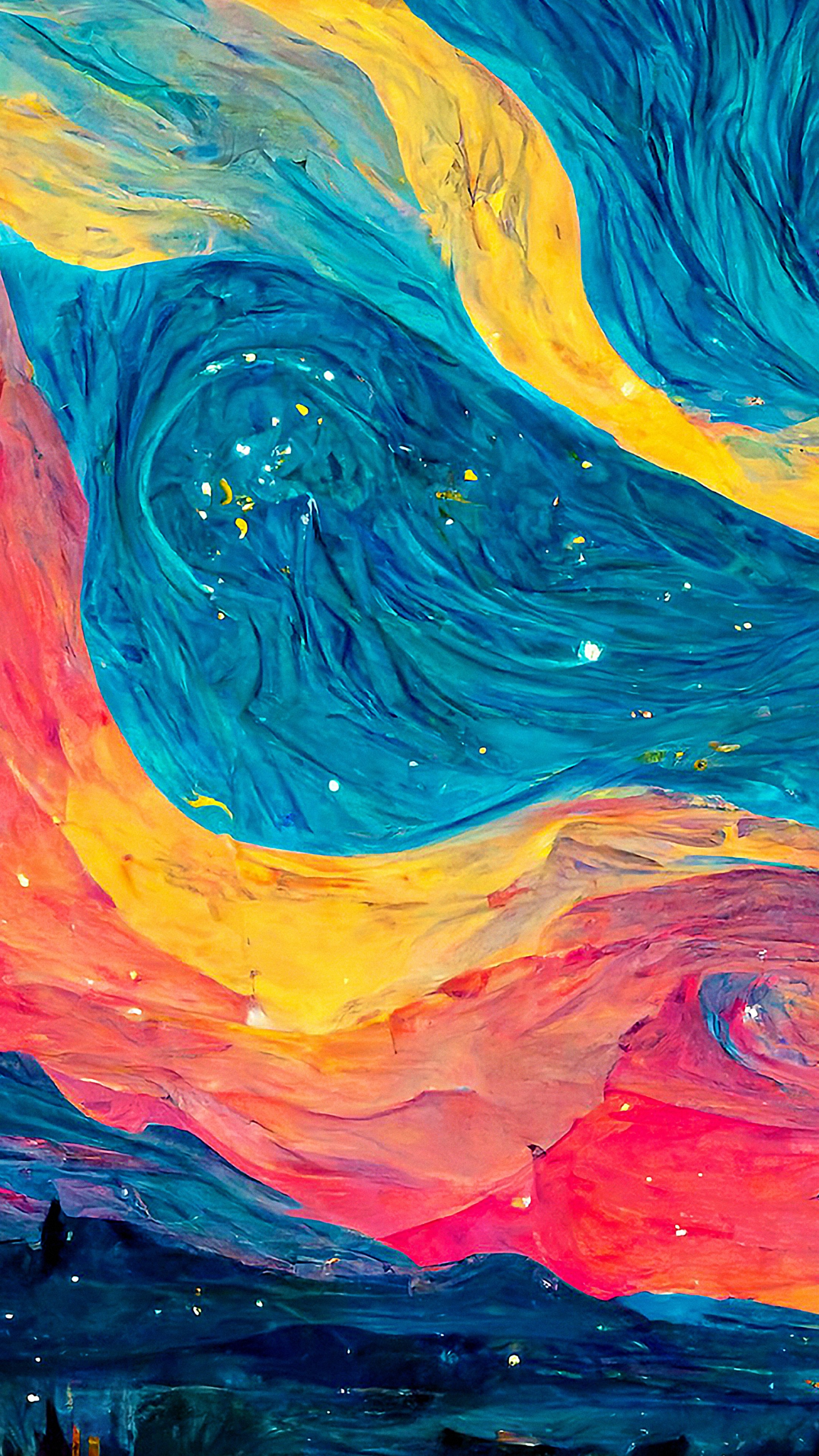 Spilled Paint liquid abstract digital iphone samsung blue rainbow  water HD phone wallpaper  Peakpx