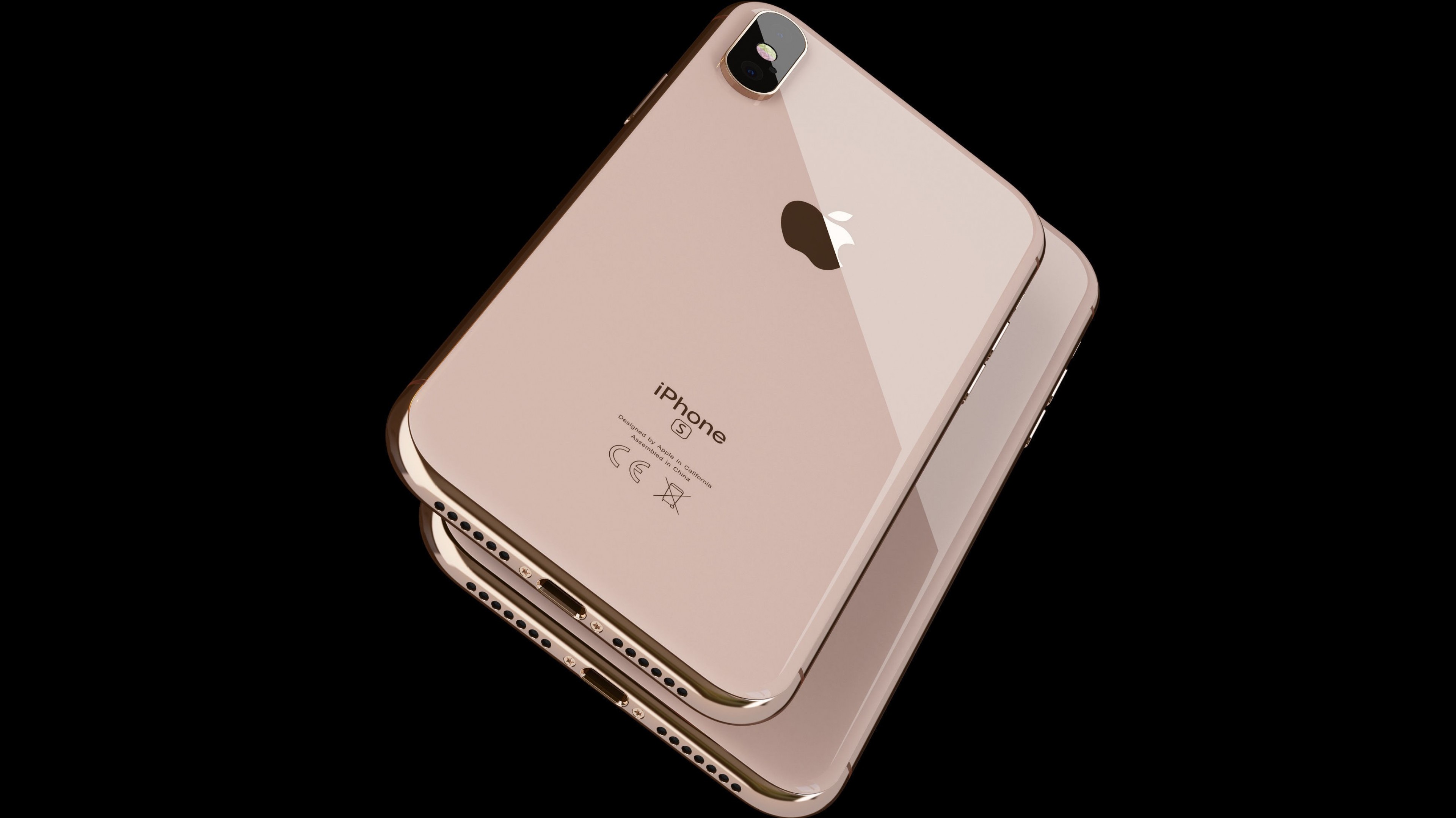 Wallpaper iPhone XS, iPhone XS Max, gold, smartphone, 4K, Hi-Tech #20327