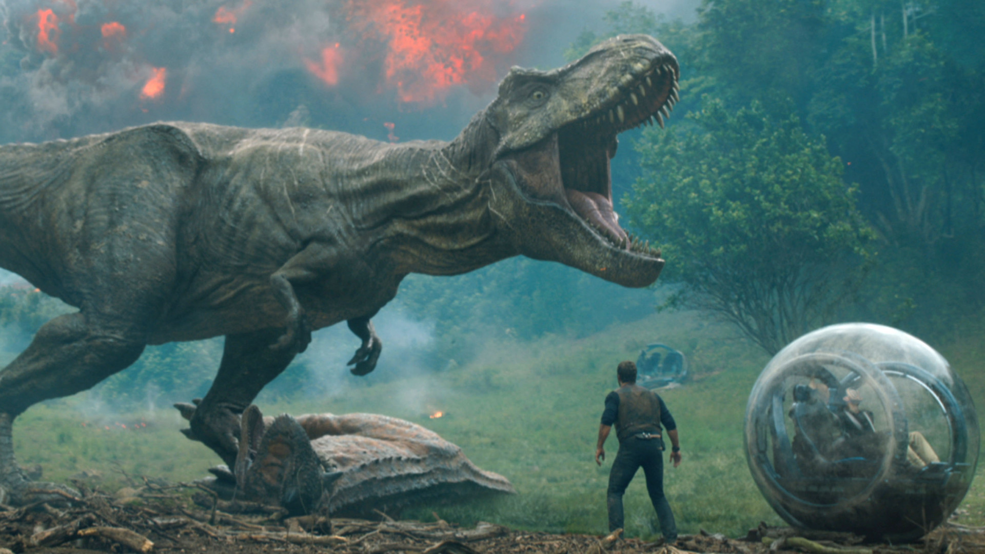 Wallpaper Jurassic World: Fallen Kingdom, Chris Pratt, dinosaur, 4k