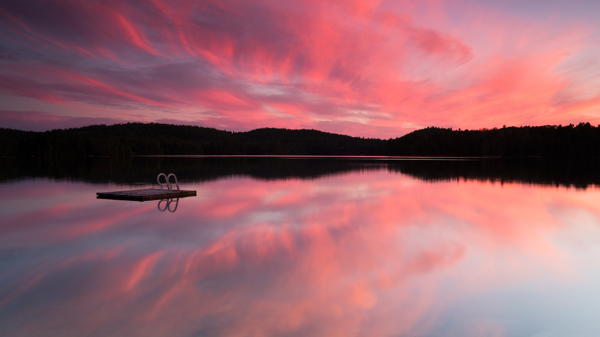 Wallpaper Lake, 4k, HD wallpaper, sea, pink sunset, sunrise, reflection