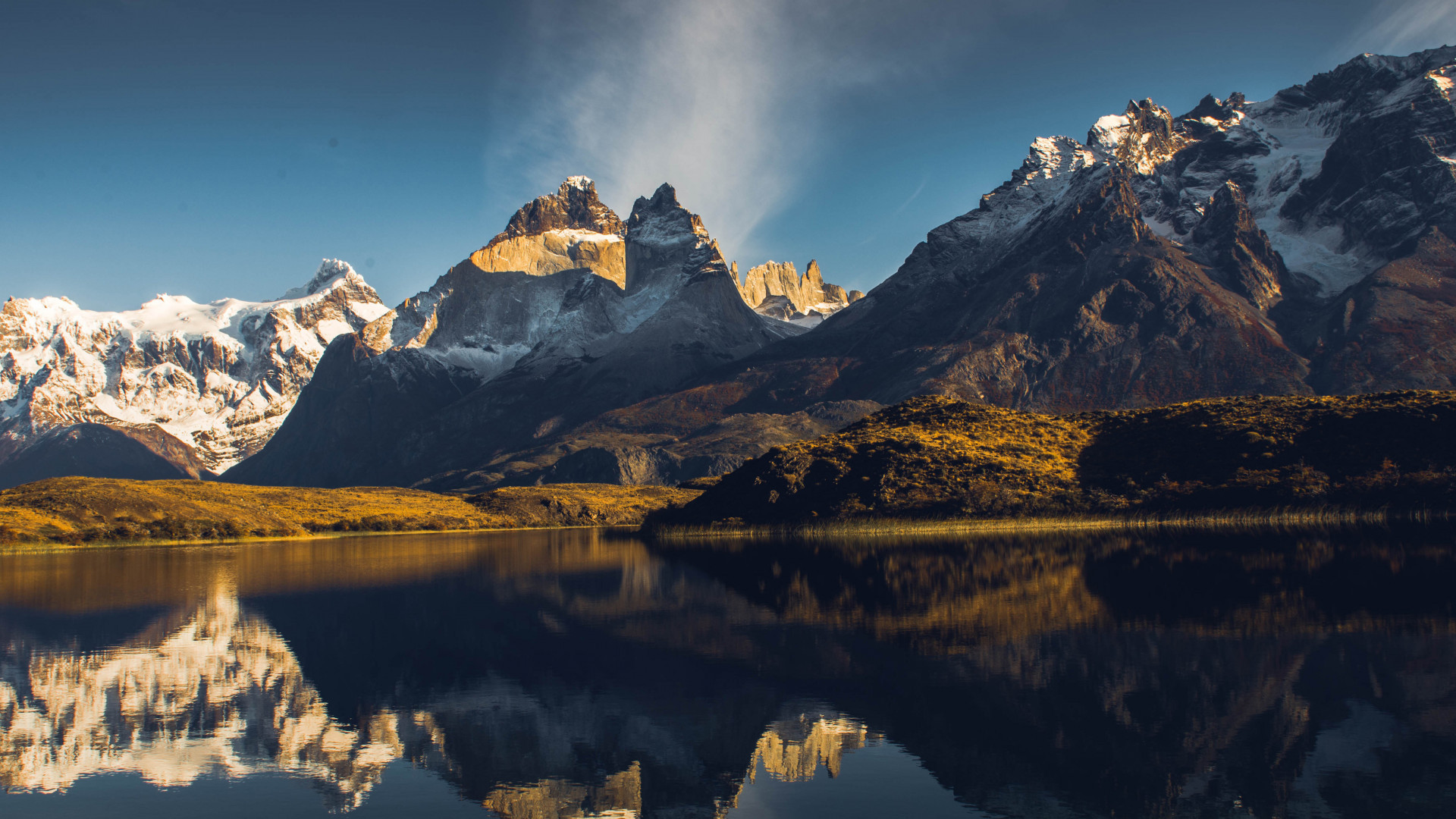 Wallpaper Lake Gray, Torres del Paine, Chile, mountains ...