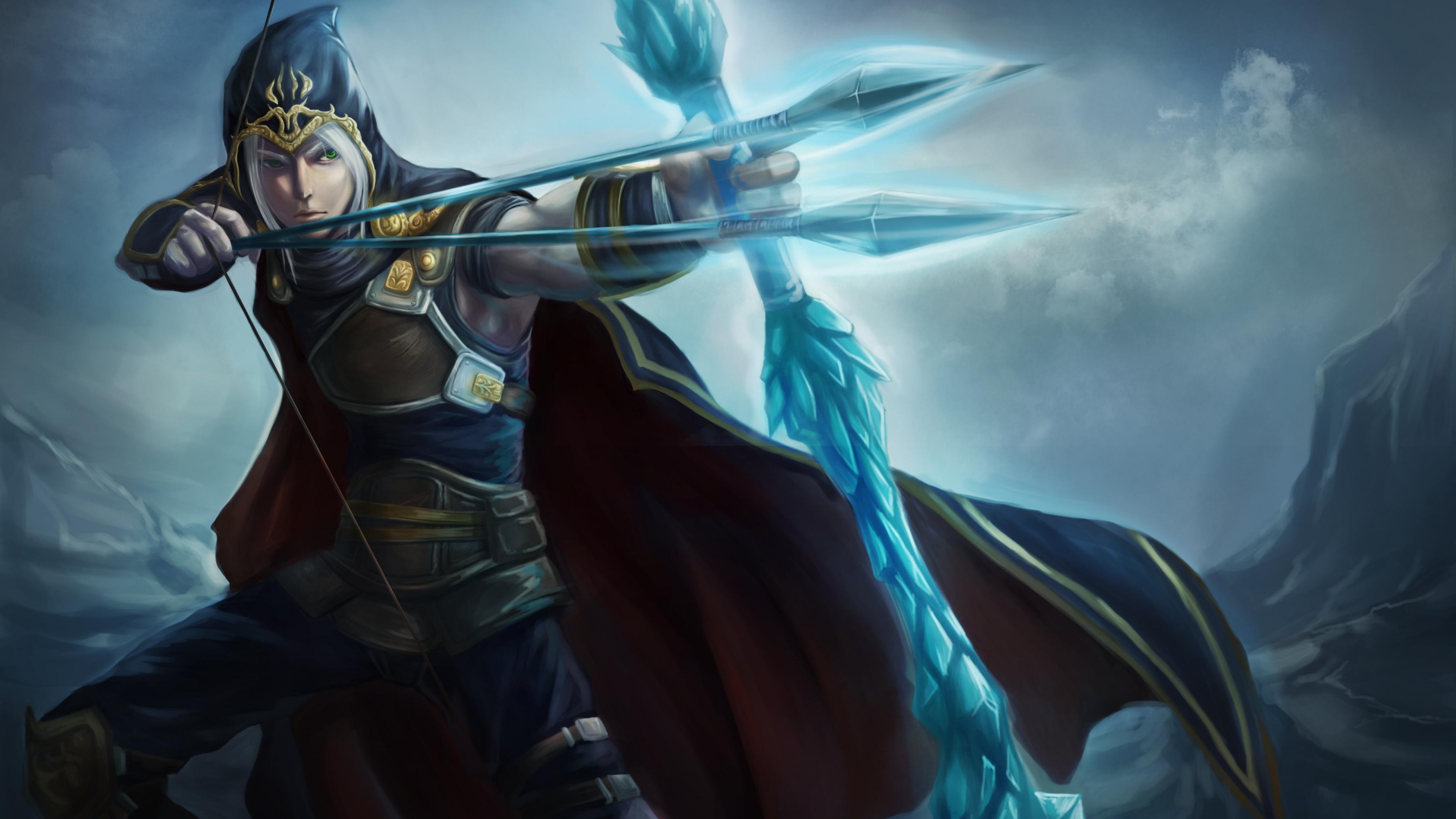 Wallpaper League of Legends, game, lol, MOBA, Archer, warrior, bow
