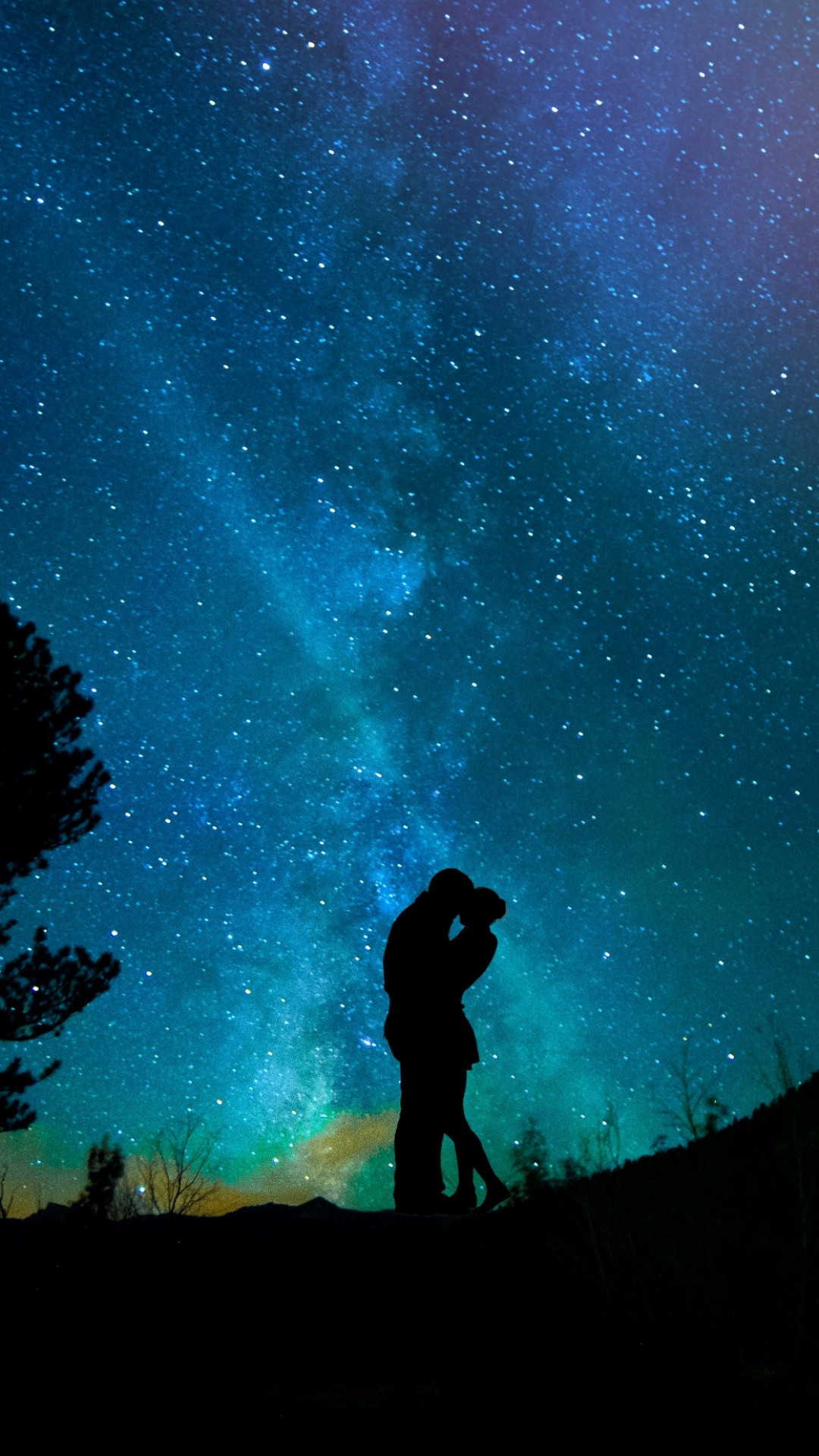 Stock Images love image, kiss, night, sky, stars, 4k, Stock Images #16931
