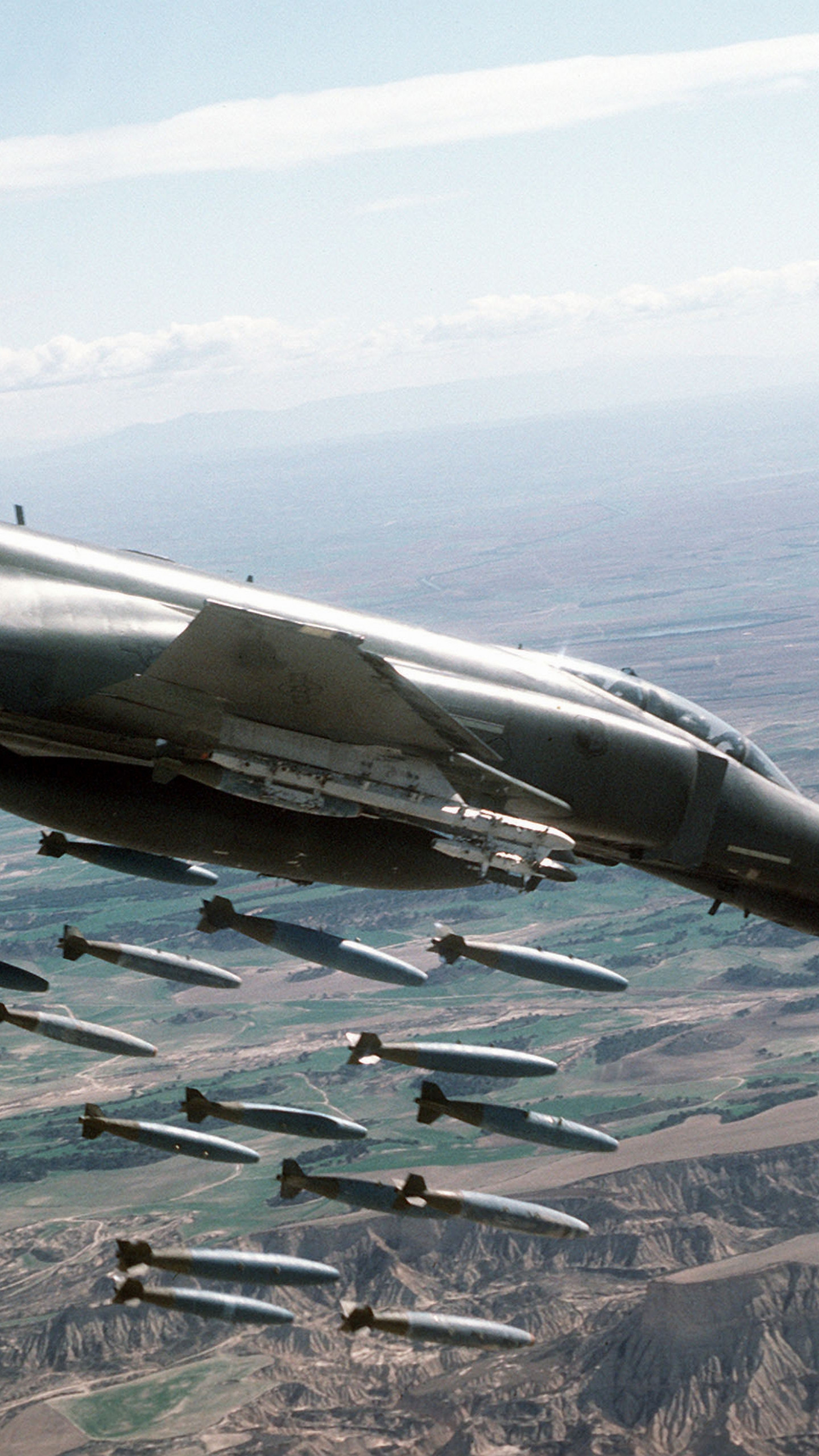 Wallpaper McDonnell Douglas F-4 Phantom II, F 4, fighter-bomber, Phantom 2, US Air ...1440 x 2560