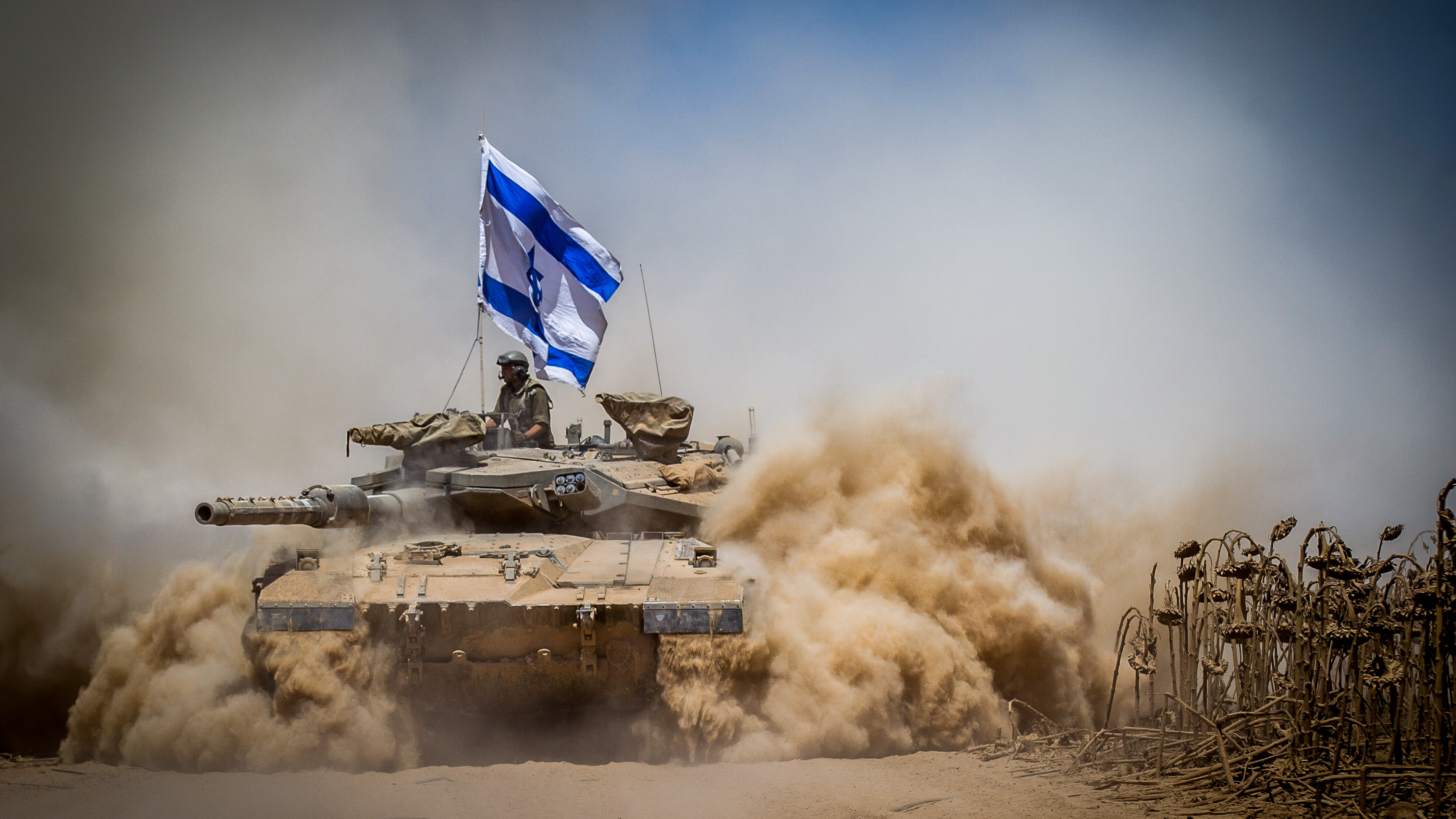 Wallpaper Merkava Mark IV, tank, flag, Israel Army, Israel Defense