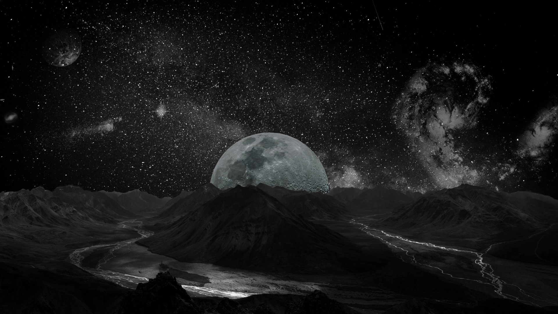 Wallpaper moon, planet, space, milky way, 5k, Space #17041