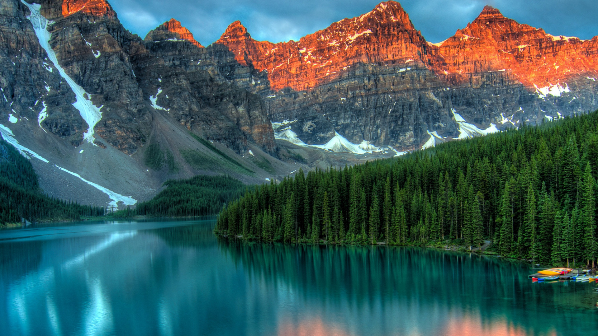 Wallpaper Moraine Lake, Banff, Canada, mountains, forest, 4k, Nature #15562