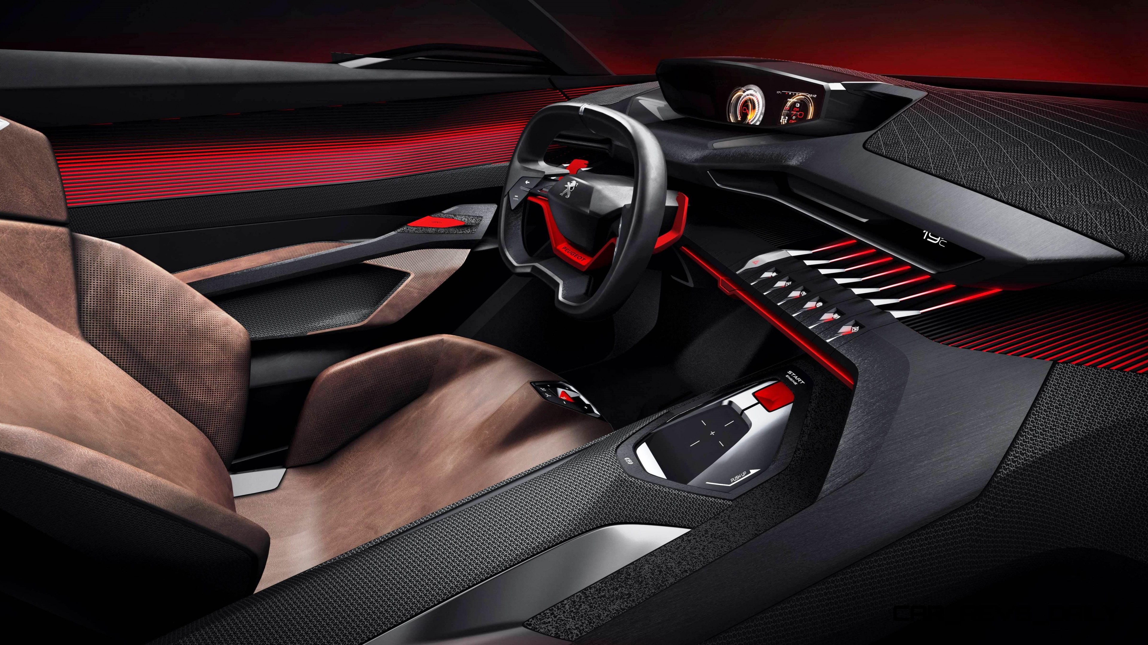 Wallpaper Peugeot Quartz, concept, interior, supercar, sports car