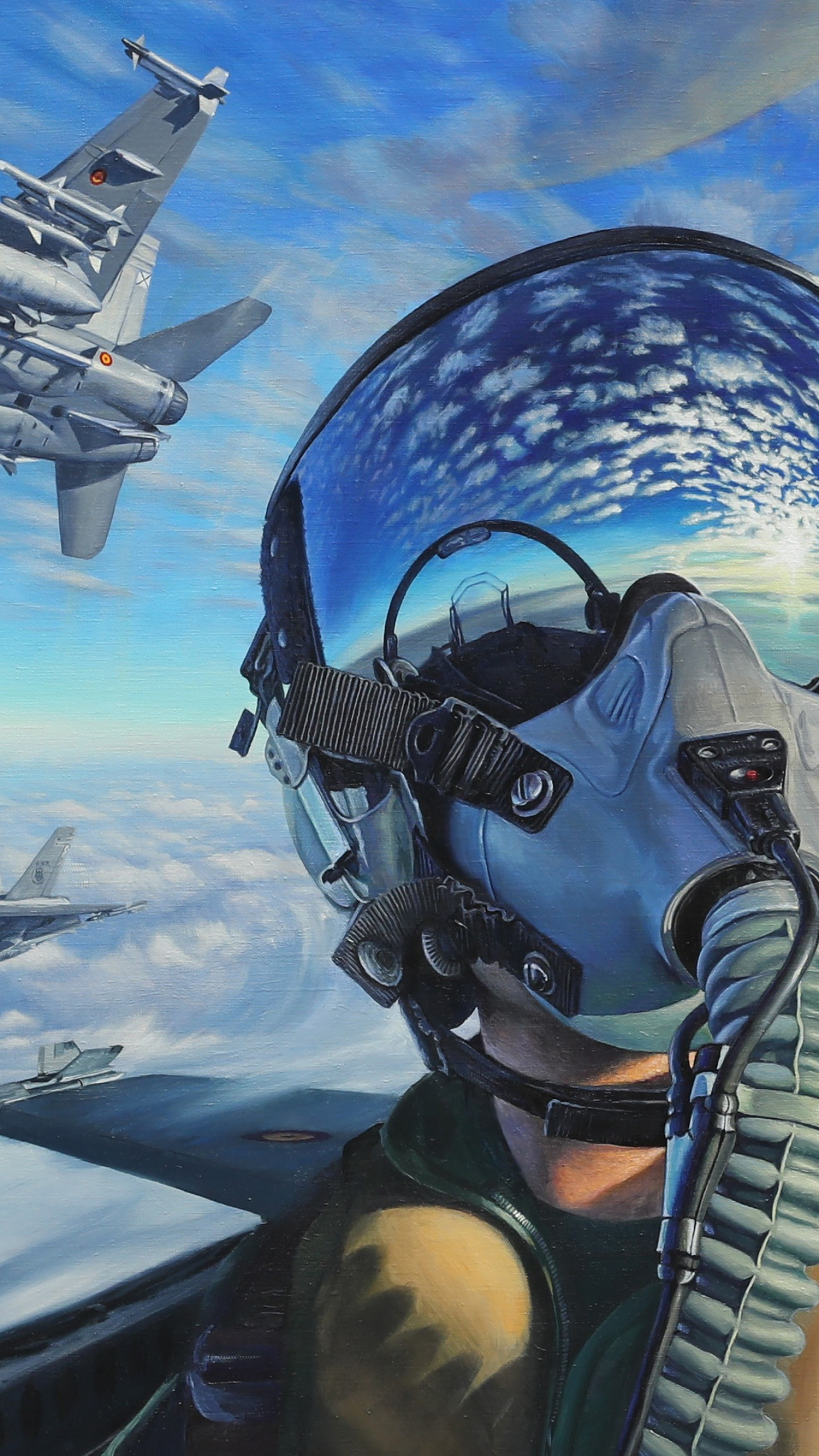Wallpaper pilot, fighter aircraft, artwork, 4K, Art #20318