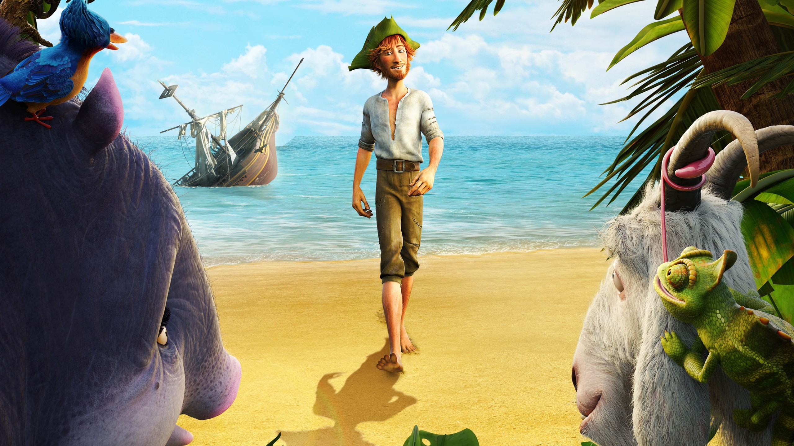 Wallpaper Robinson Crusoe, parrot, goat, Hedgehog, Best Animation ...