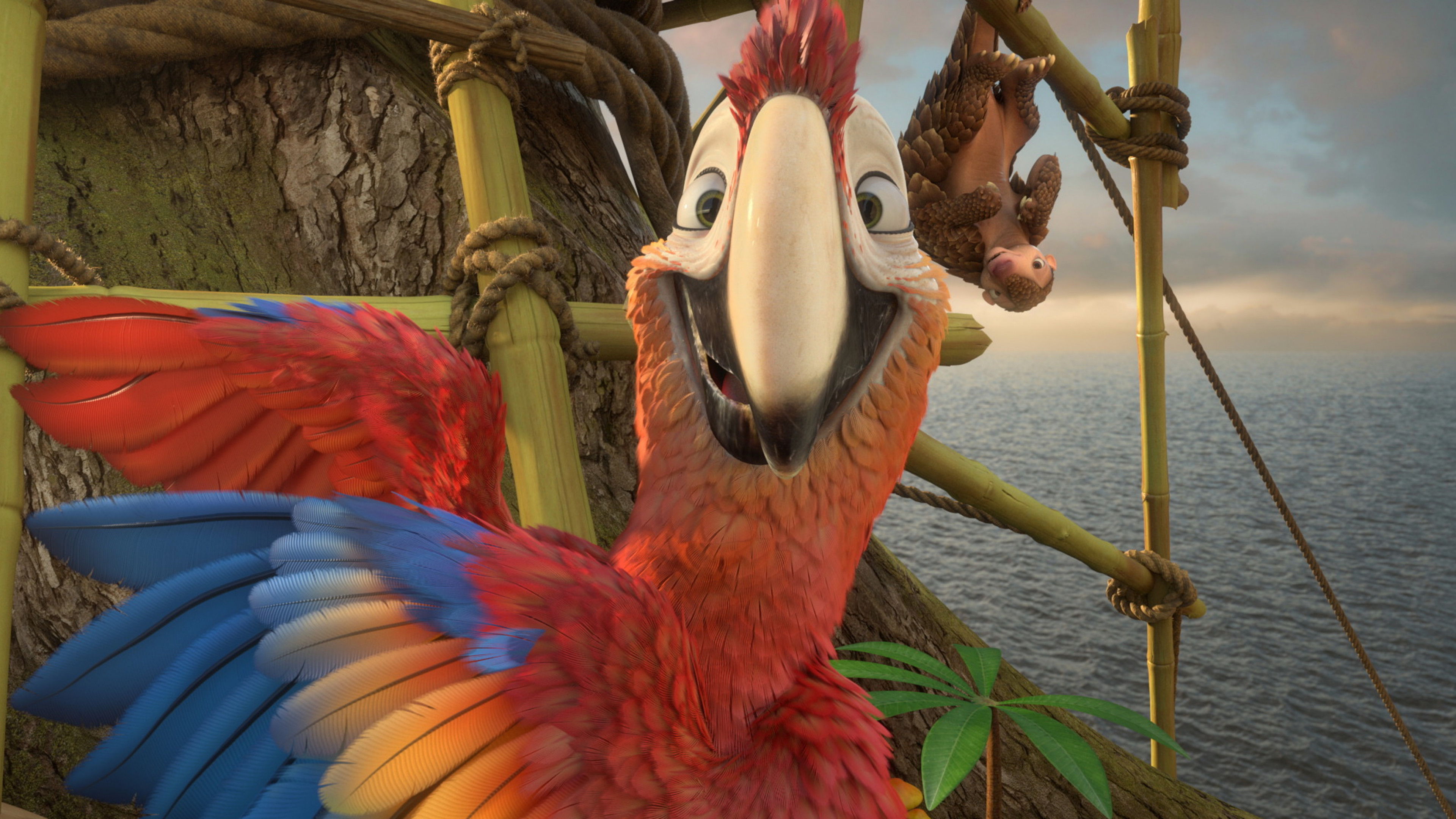 Wallpaper Robinson Crusoe, parrot, Best Animation Movies, cartoon