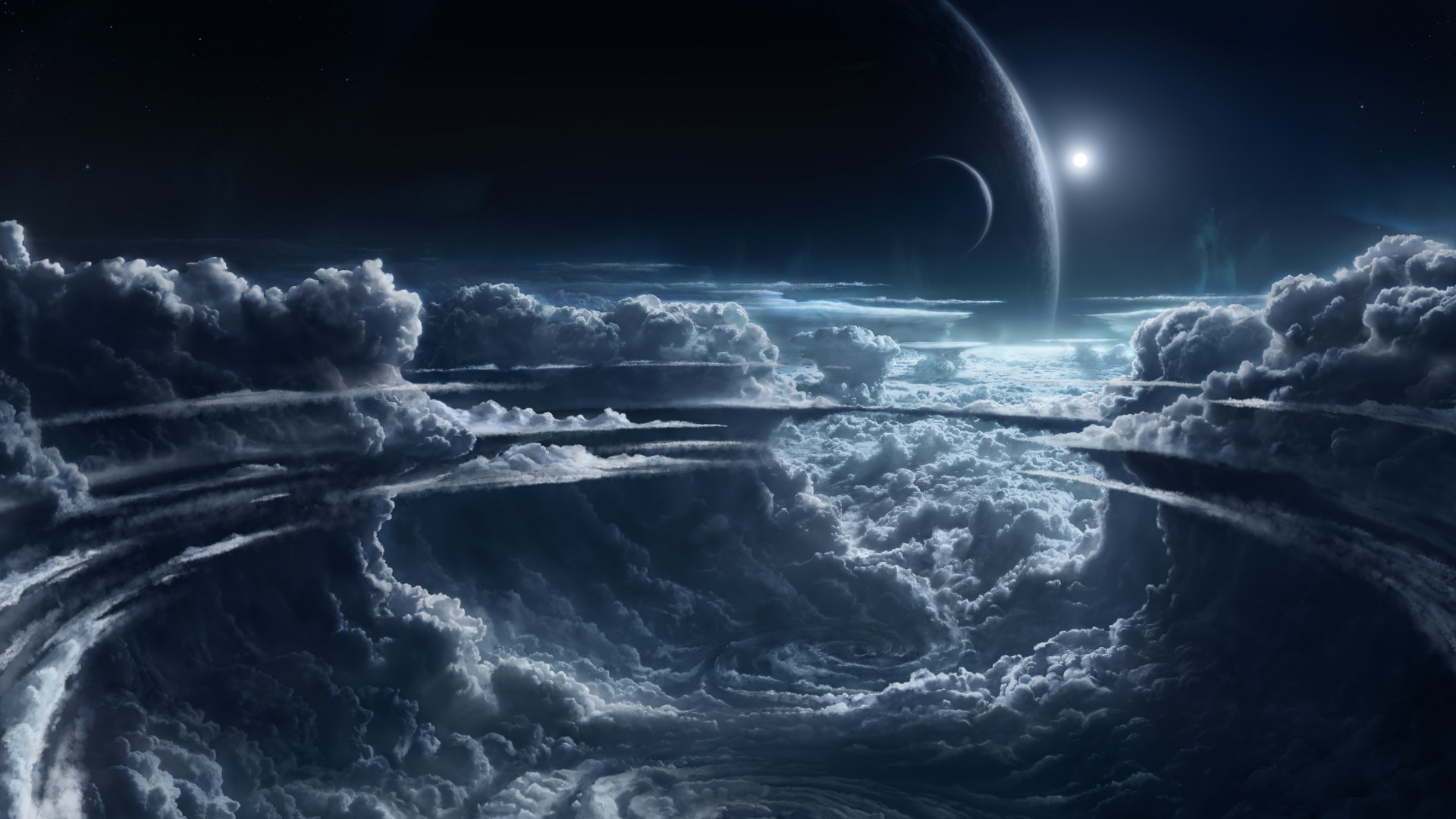 Wallpaper Sky, 5k, 4k wallpaper, clouds, planet, light, atmosphere,  cyclone, white, blue, Nature #732 - Page 2