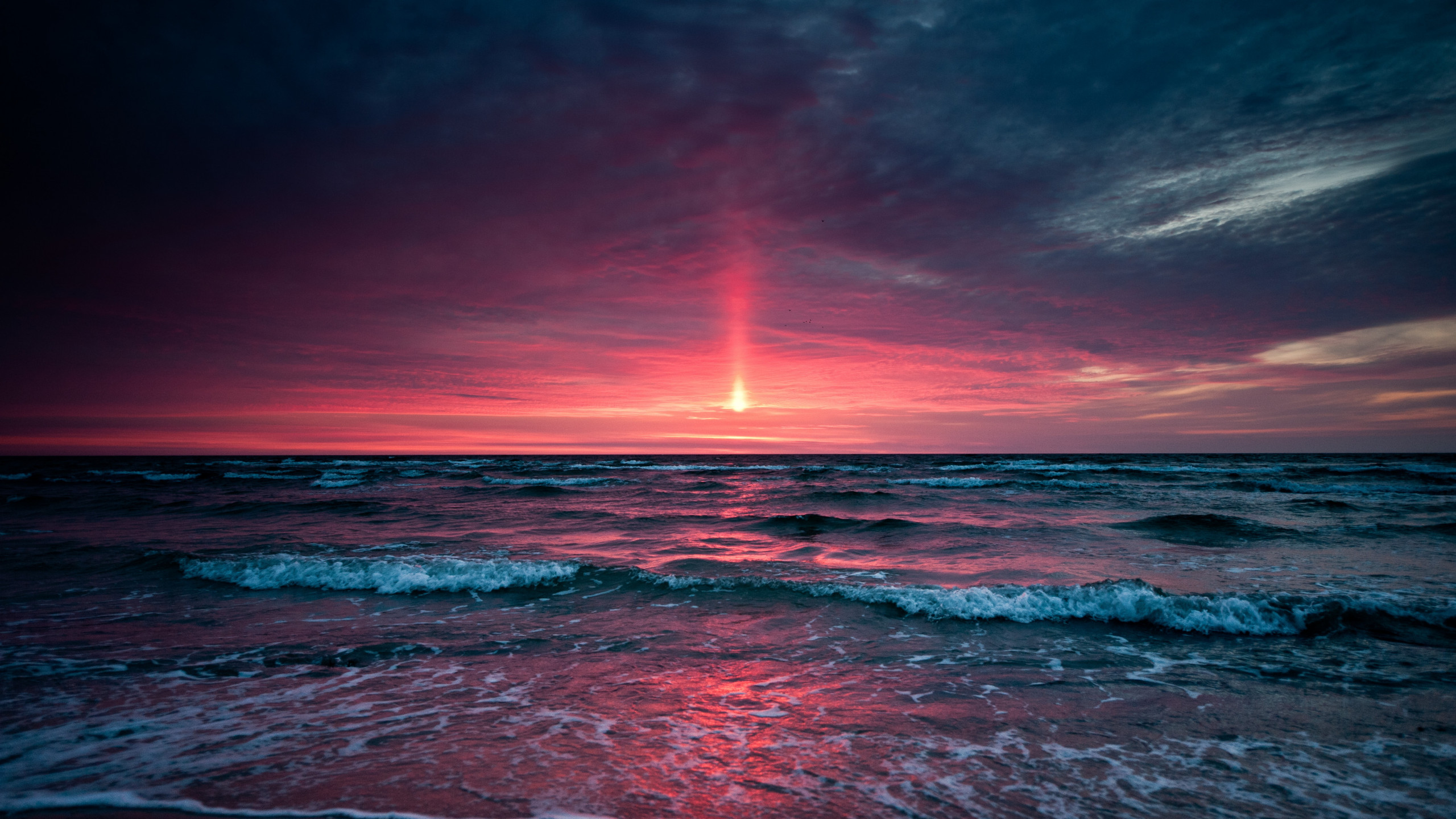 Wallpaper sunset, ocean, beach, 4k, Nature #16129