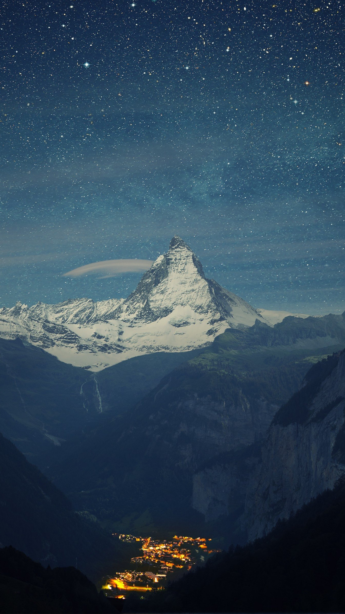Wallpaper Switzerland, 4k, 5k wallpaper, Alps, mountains, stars, night, OS  #5713