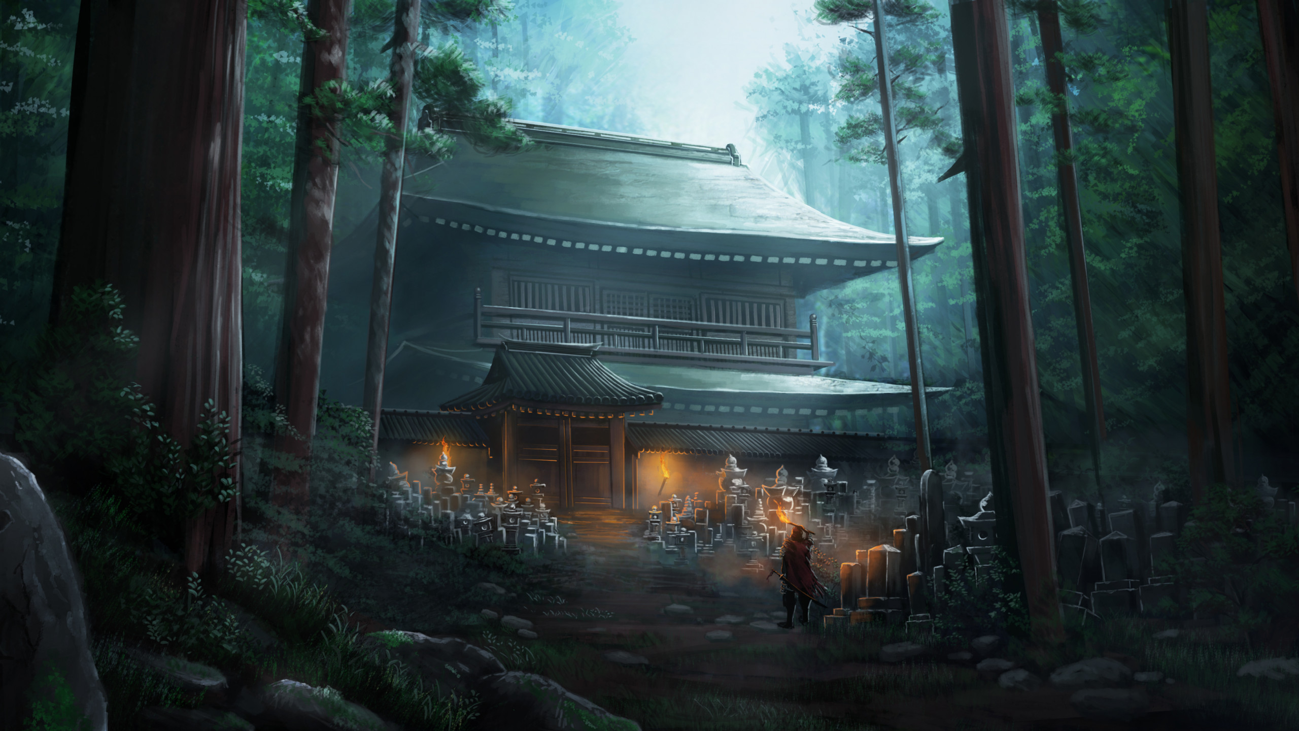 Wallpaper Temple, forest, 4K, Art #19669 - Page 3
