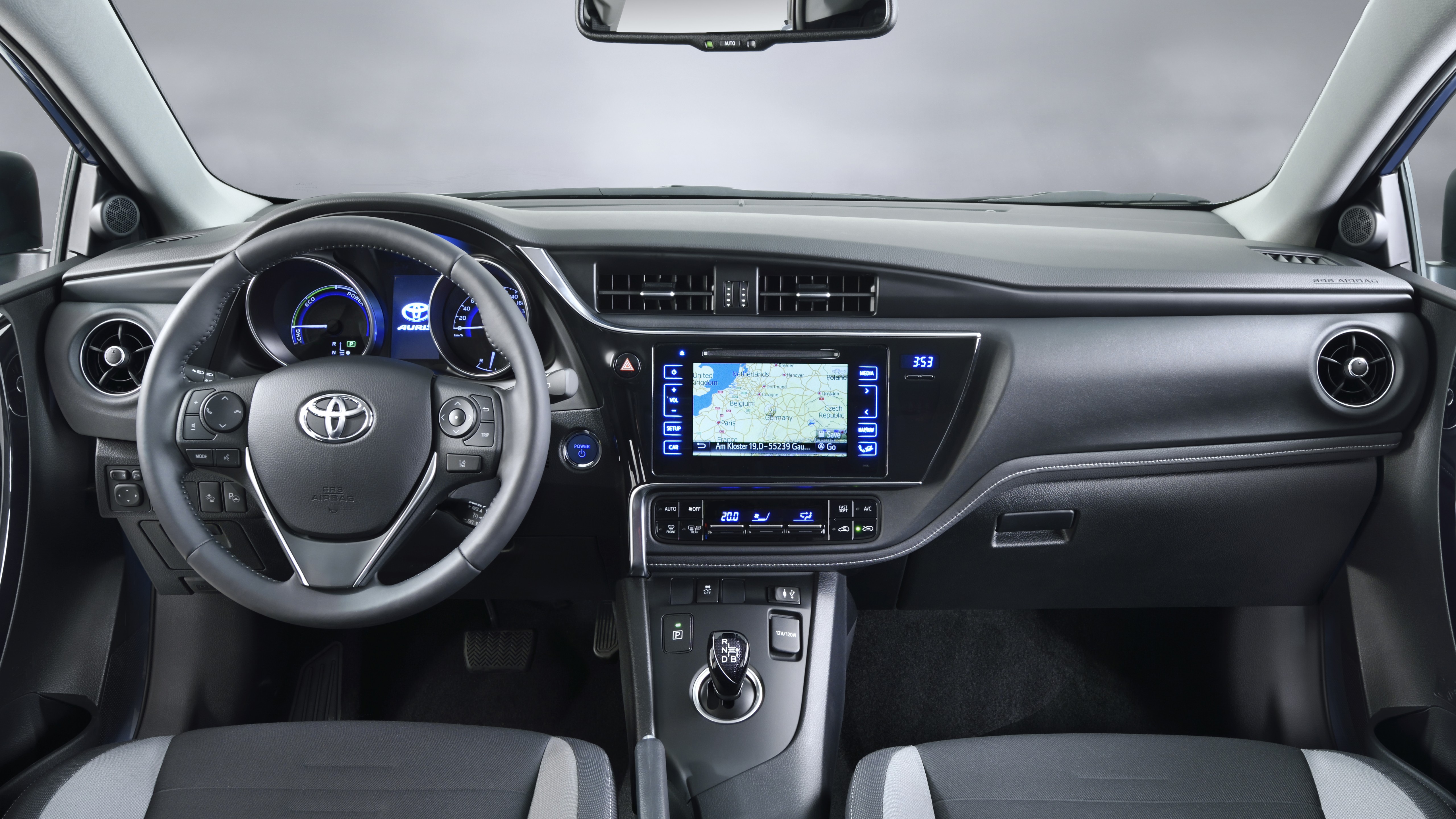 Wallpaper Toyota auris, hatchback, hybrid, blue, interior., Cars