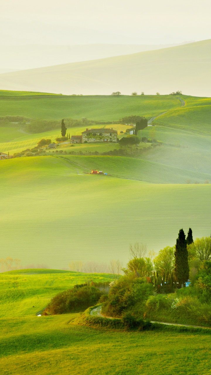 Wallpaper Tuscany, Italy, Europe, hills, field, fog, 5k, Nature #16280