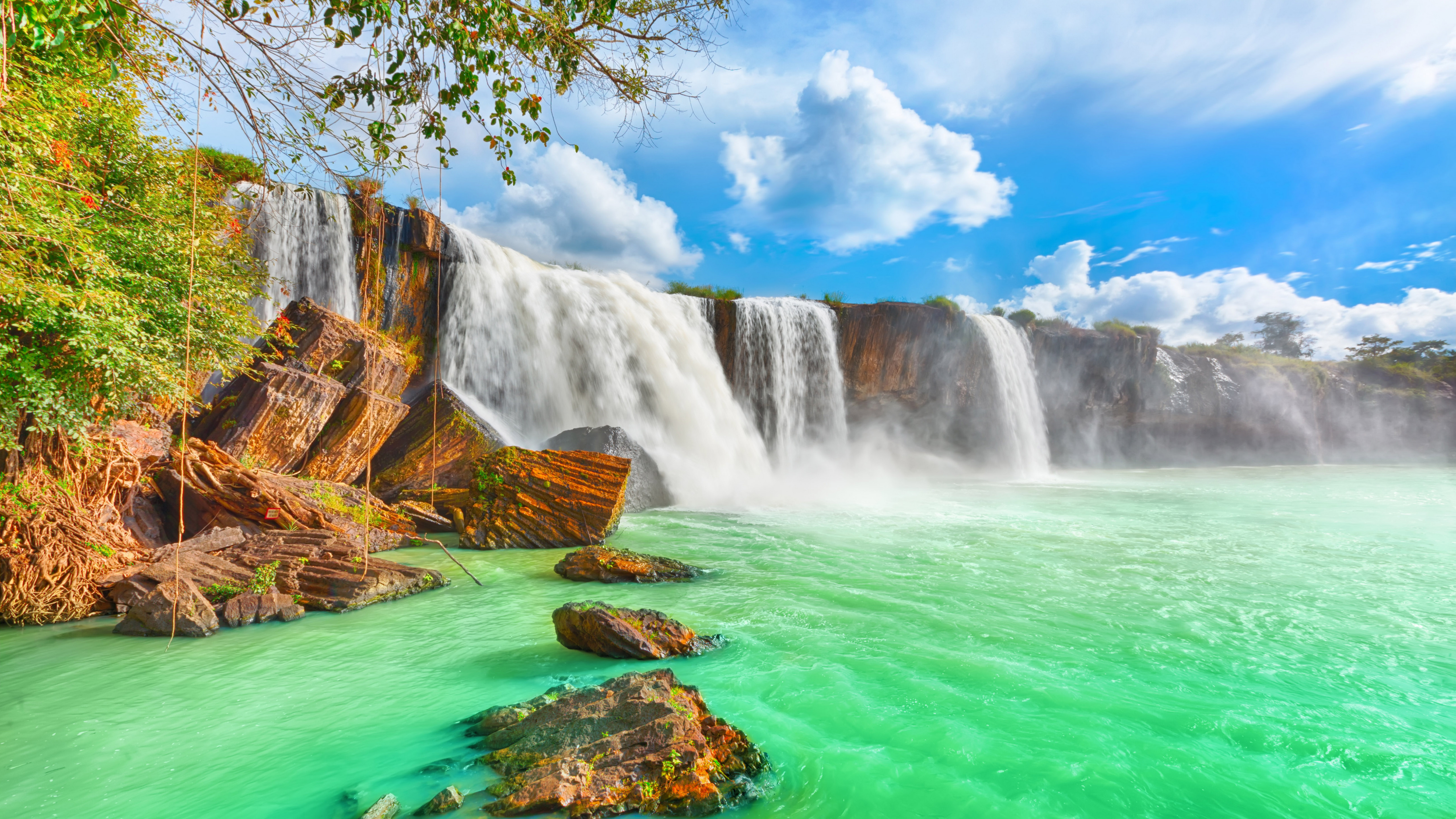 Wallpaper waterfall, 4k, HD wallpaper, Beautiful Dry Nur, Vietnam, Nature  #10377