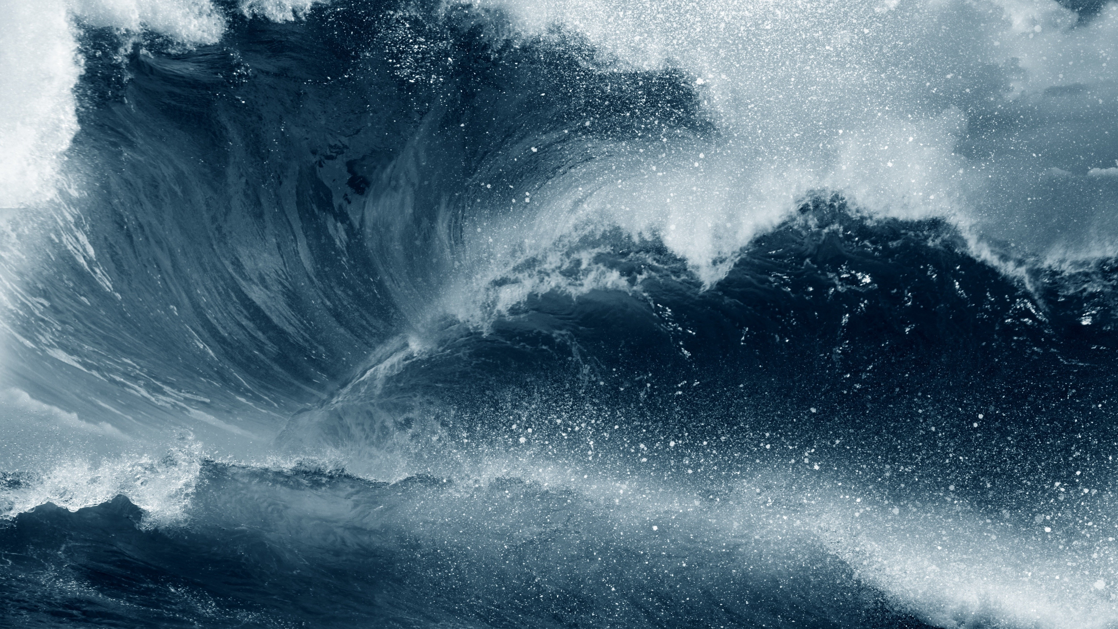 Wallpaper waves water ocean blue 5K Nature 20270