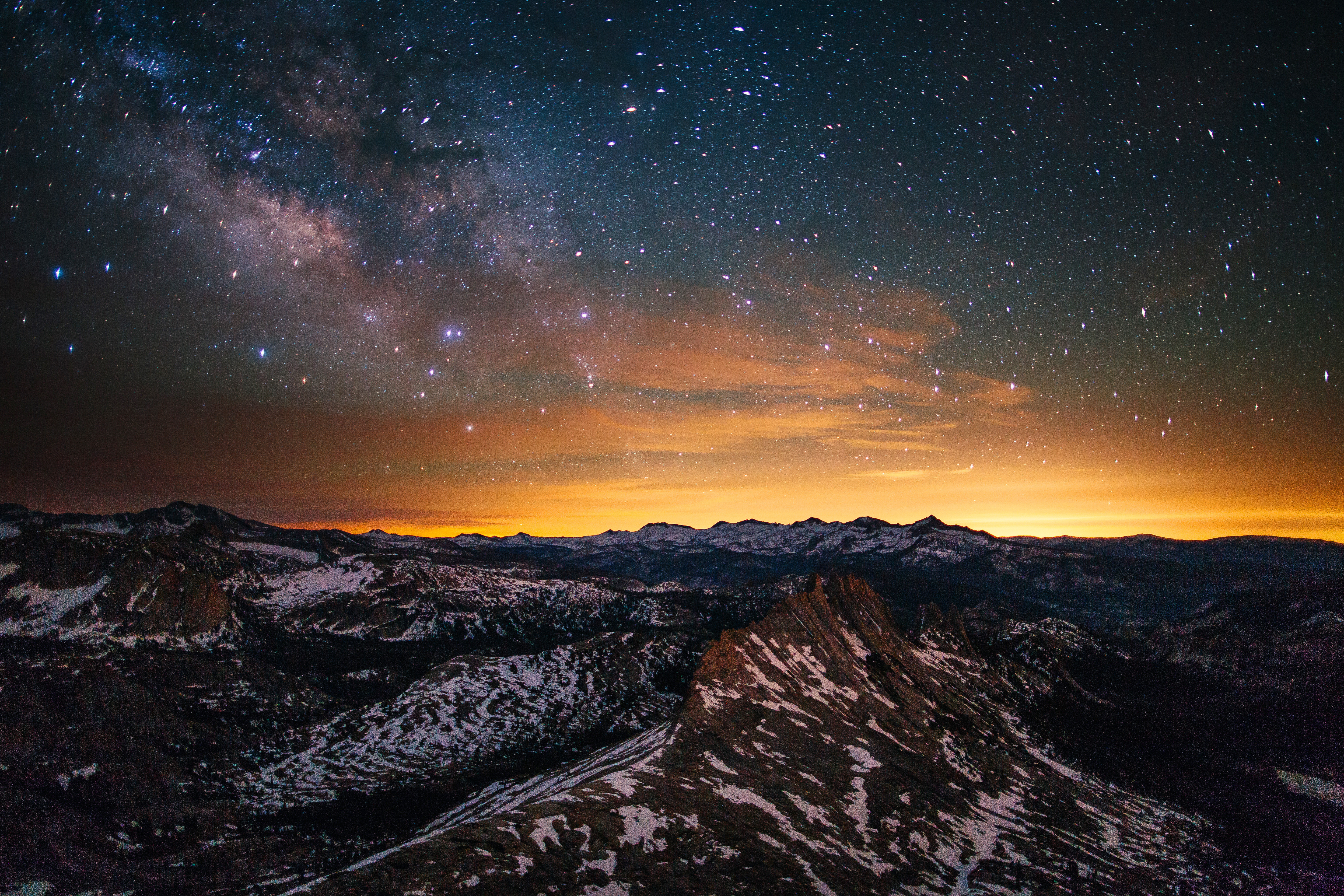 Звезды вулканы горы закат ночь скачать